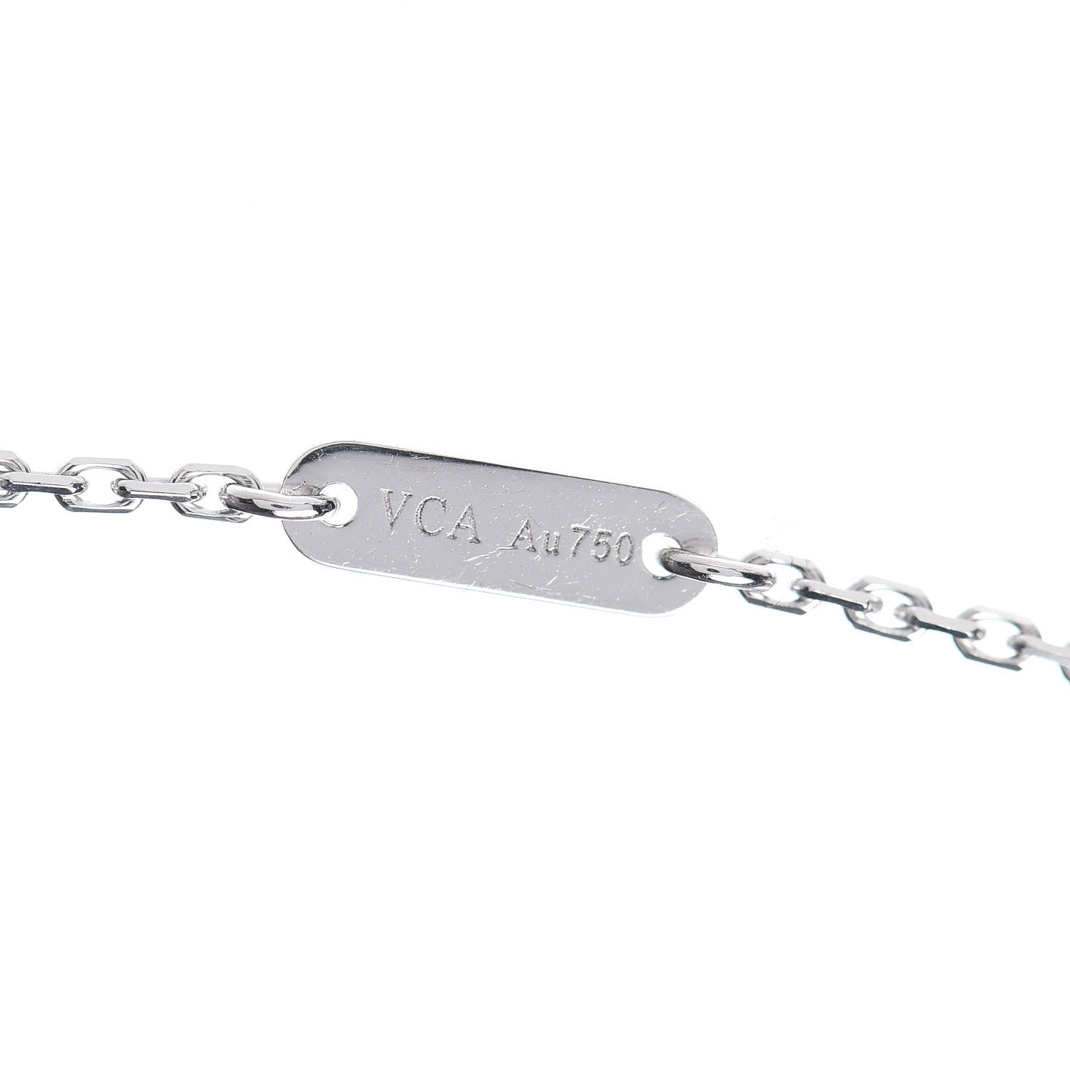 Van Cleef & Arpels 18K White Gold Diamond Sweet Alhambra Pendant Necklace 6 of 6