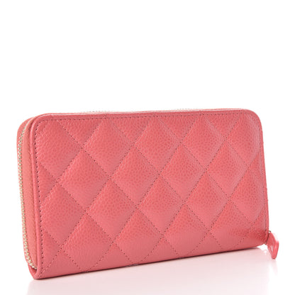Chanel Iridescent Caviar Quilted Medium Zip Around Wallet Pink 3 of 12