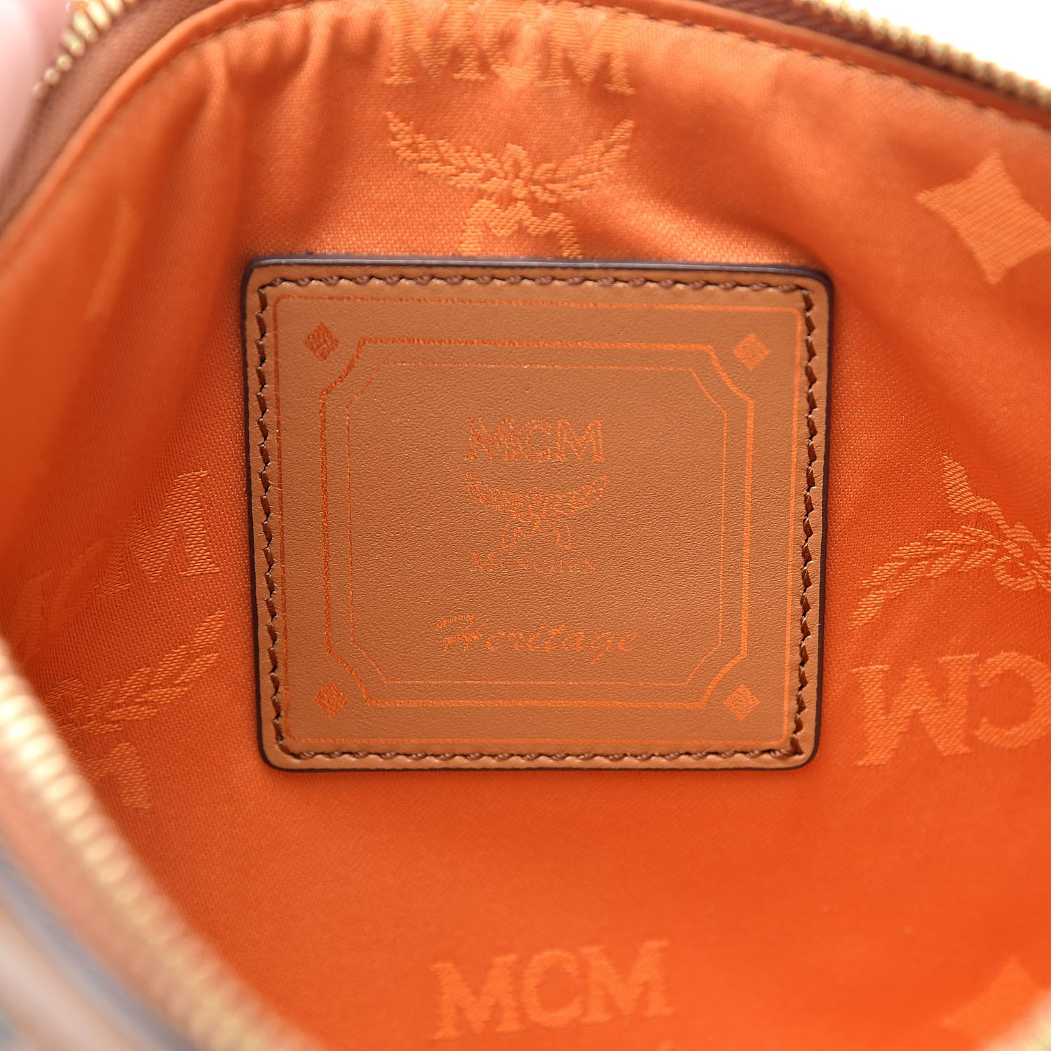 MCM Visetos Mini Pouch Cognac 6 of 9