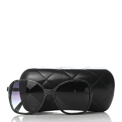 Chanel Acetate CC Tweed Effect Bow Sunglasses 5205 Green 8 of 8