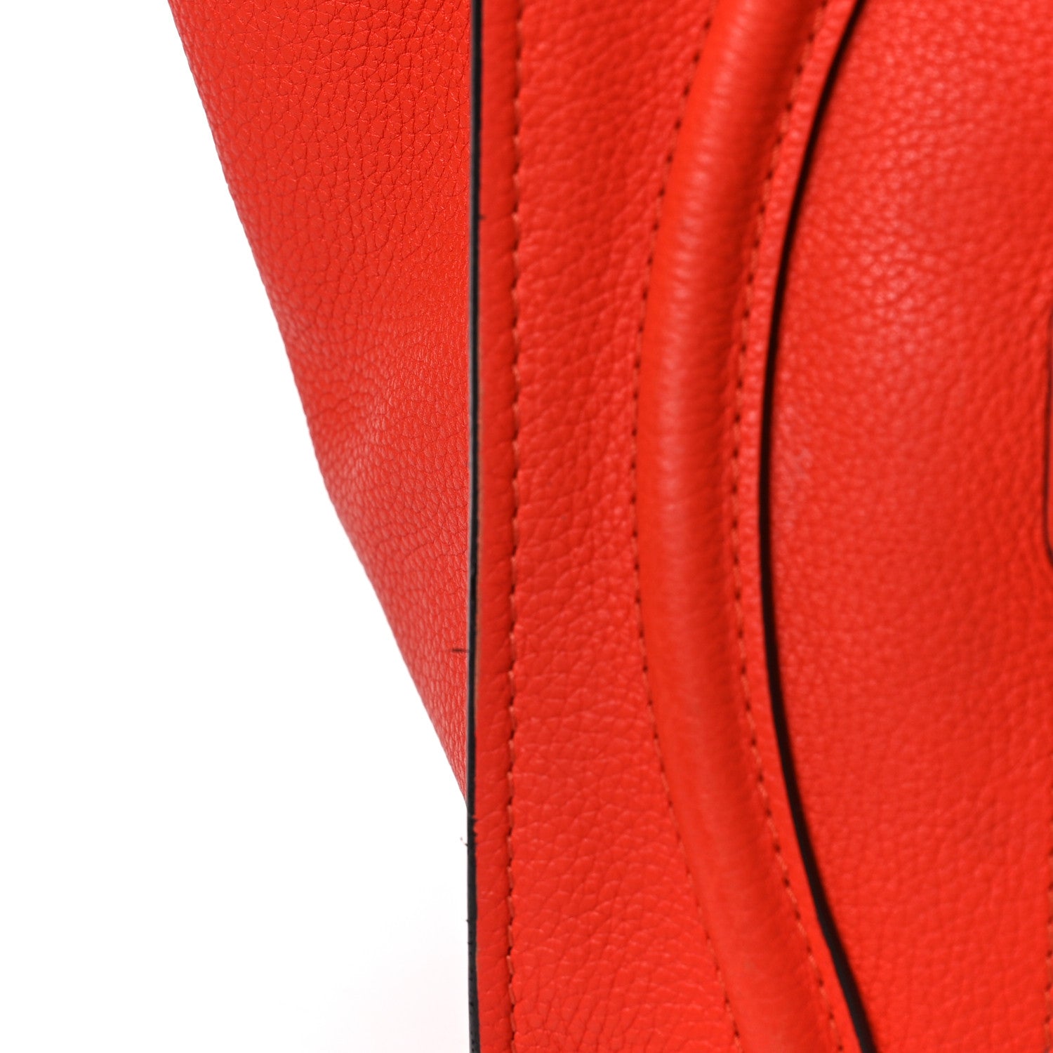Celine Drummed Calfskin Mini Luggage Vermillion 9 of 9