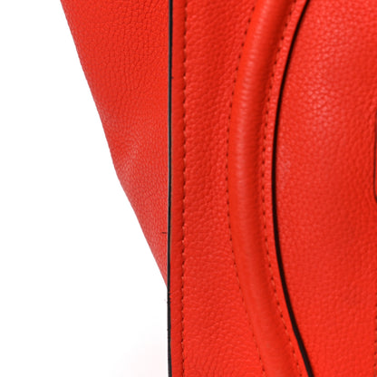 Celine Drummed Calfskin Mini Luggage Vermillion 9 of 9