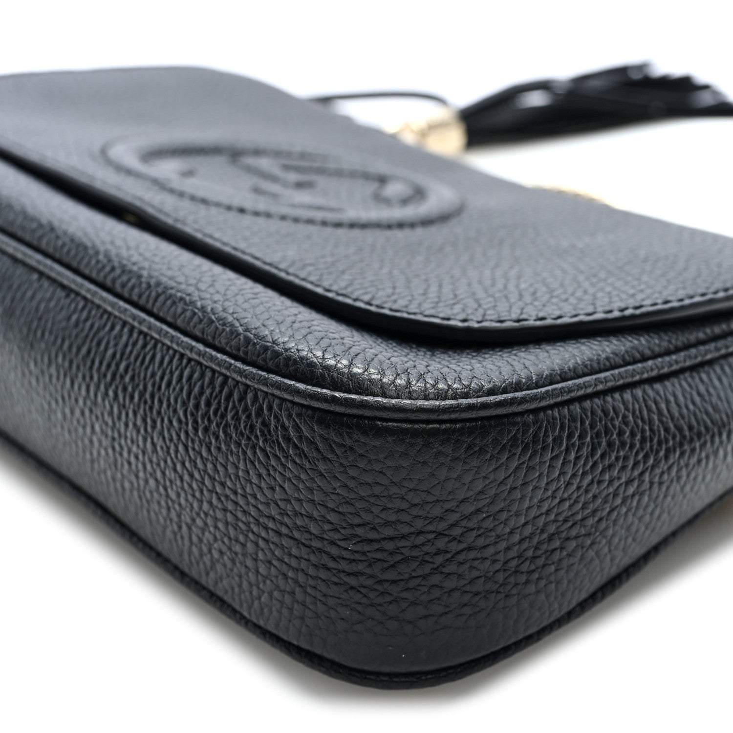 Gucci Pebbled Calfskin Medium Soho Flap Crossbody Black 10 of 10