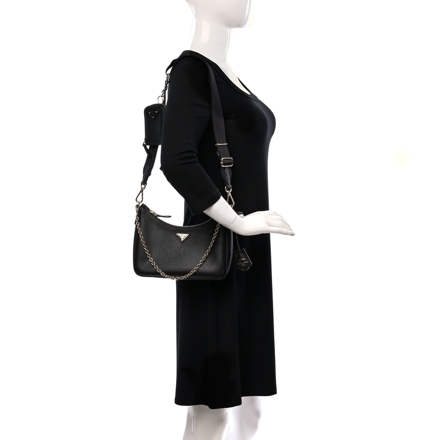 Saffiano Lux Re-Edition 2005 Shoulder Bag Black