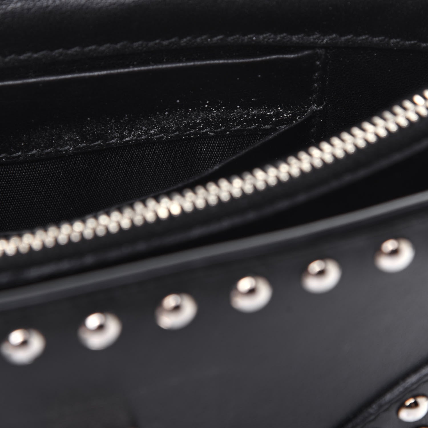 Prada Soft Calf Studded Clutch Black 7 of 12