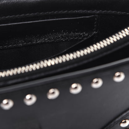 Prada Soft Calf Studded Clutch Black 7 of 12