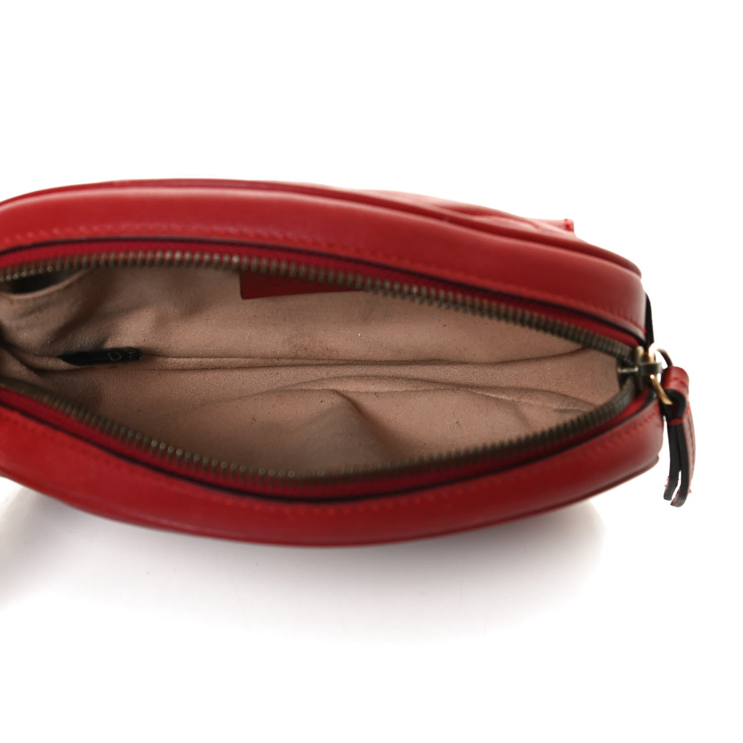 Gucci Calfskin Matelasse GG Marmont Belt Bag 85 34 Hibiscus Red 5 of 17