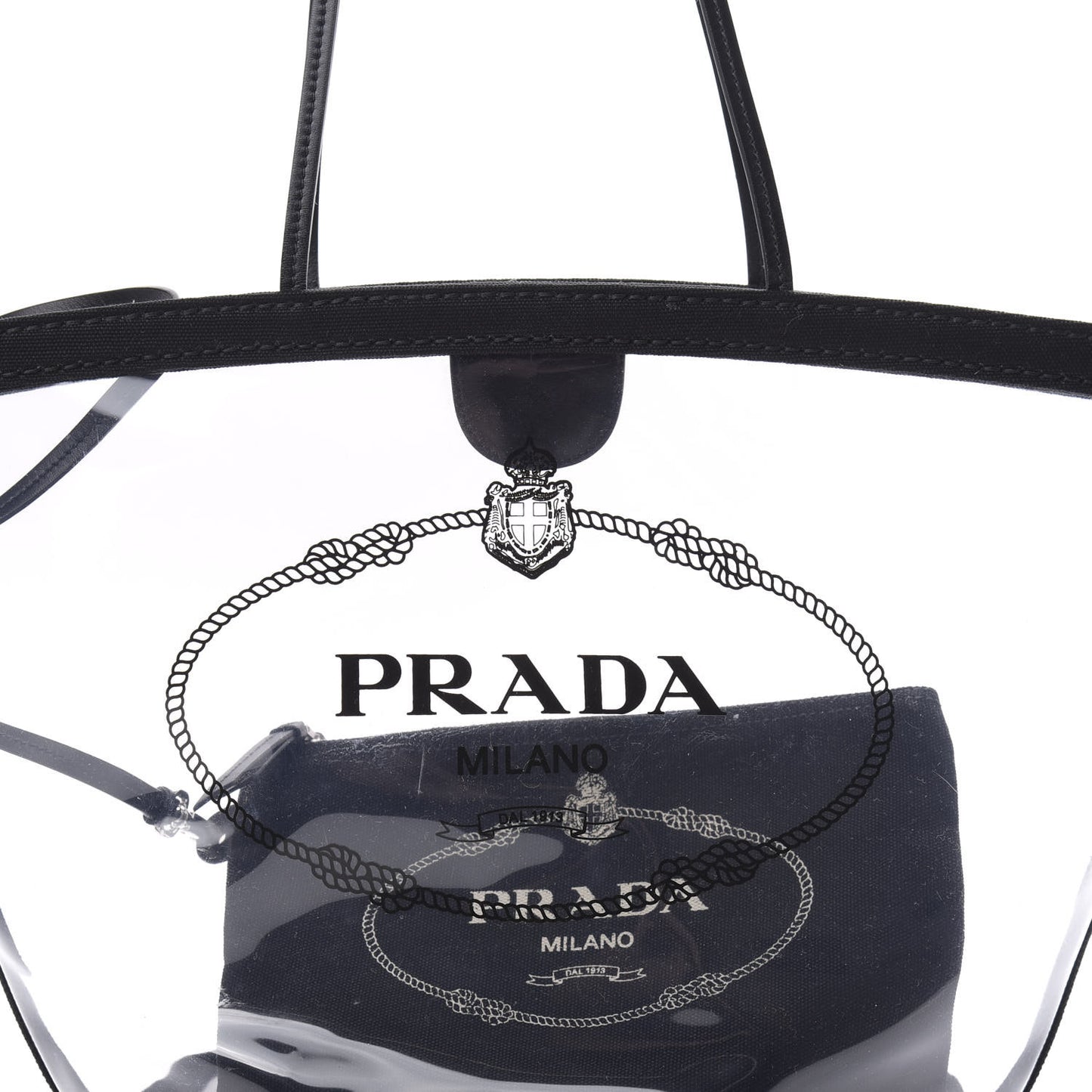 Plexiglass Calfskin Small Shopper Tote Black