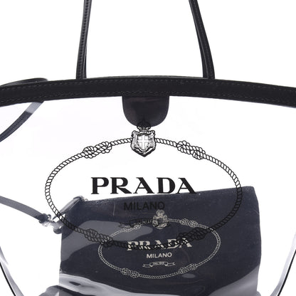 Prada Plexiglass Calfskin Small Shopper Tote Black 9 of 11