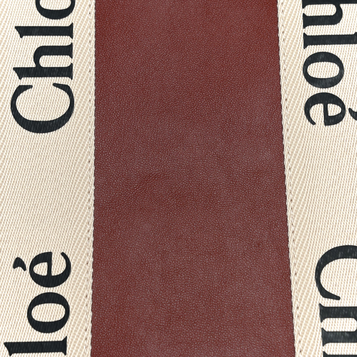 Calfskin Medium Woody Ribbon Tote Sepia Brown