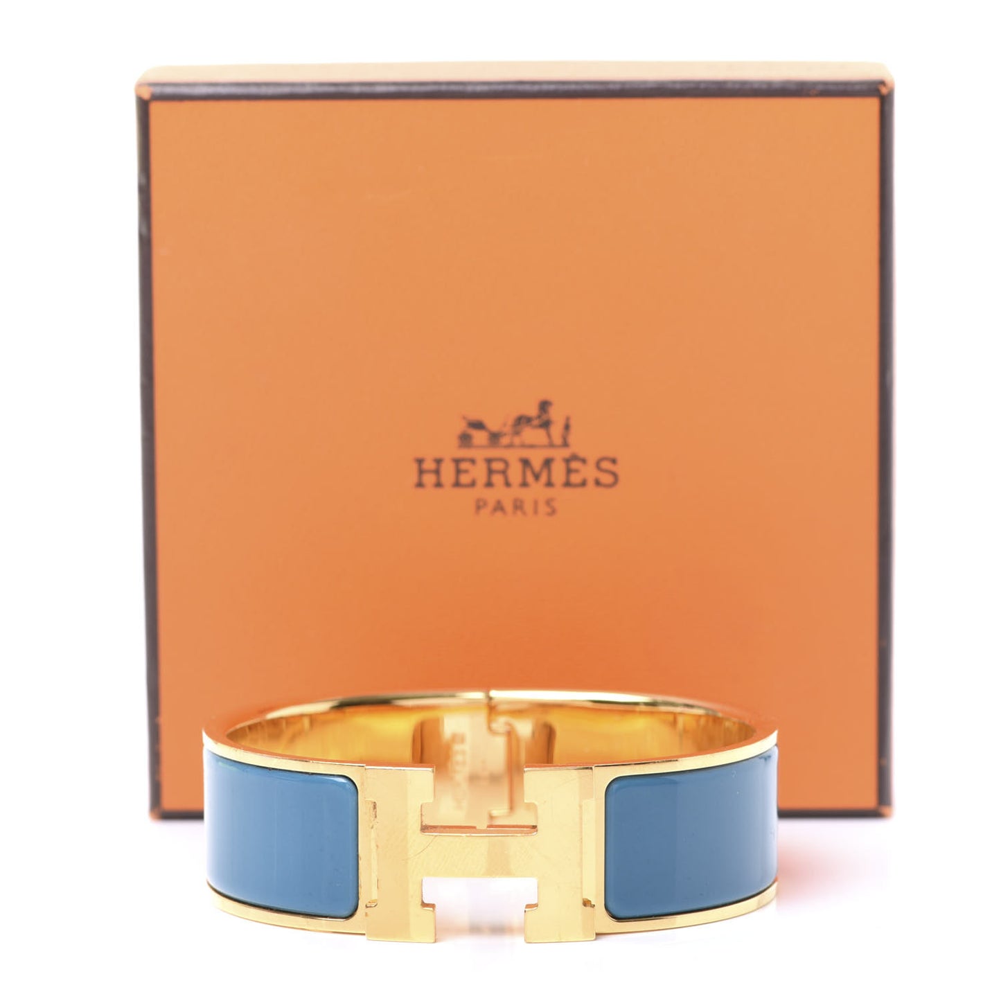 Enamel Wide Clic Clac H Bracelet GM Bleu