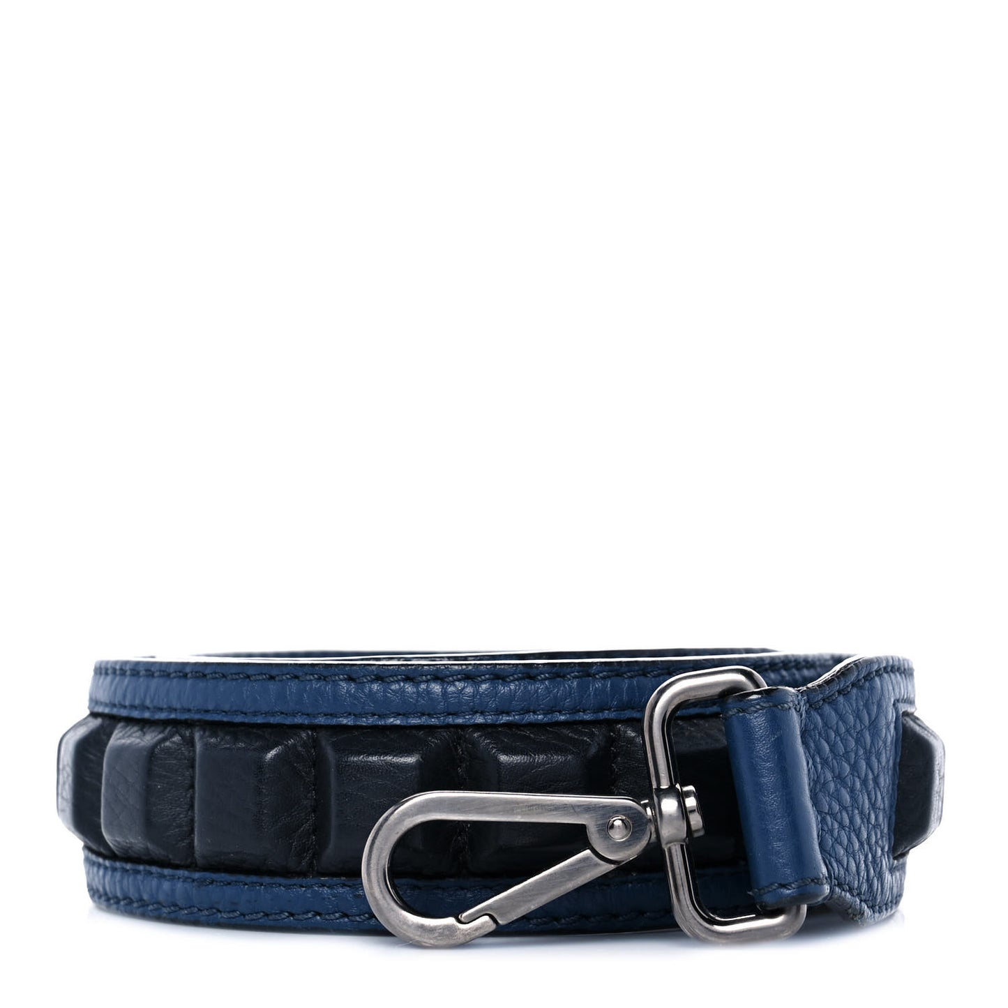 Cuoio Romano Bi-Color Studded Strap You Blue Marine Black