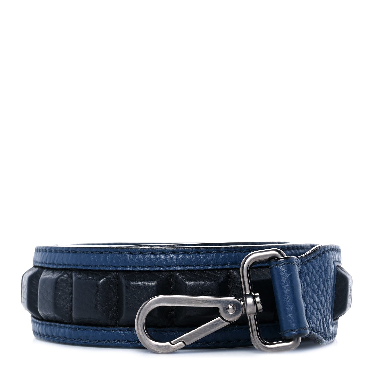 Fendi Cuoio Romano Bi-Color Studded Strap You Blue Marine Black 1 of 4