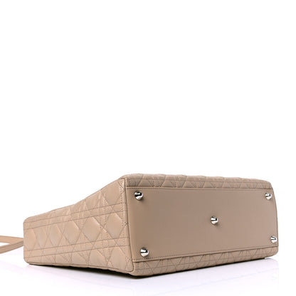 Christian Dior Lambskin Cannage Large Lady Dior Beige 3 of 7