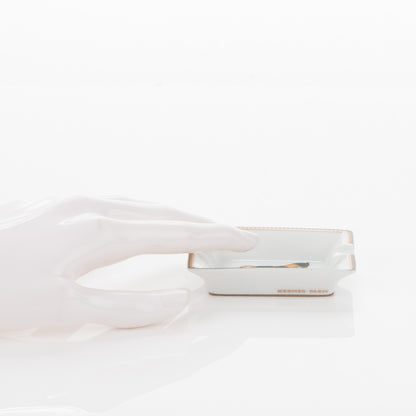 Hermes Porcelain Mini Chevaux A La Couverture Ashtray 2 of 5