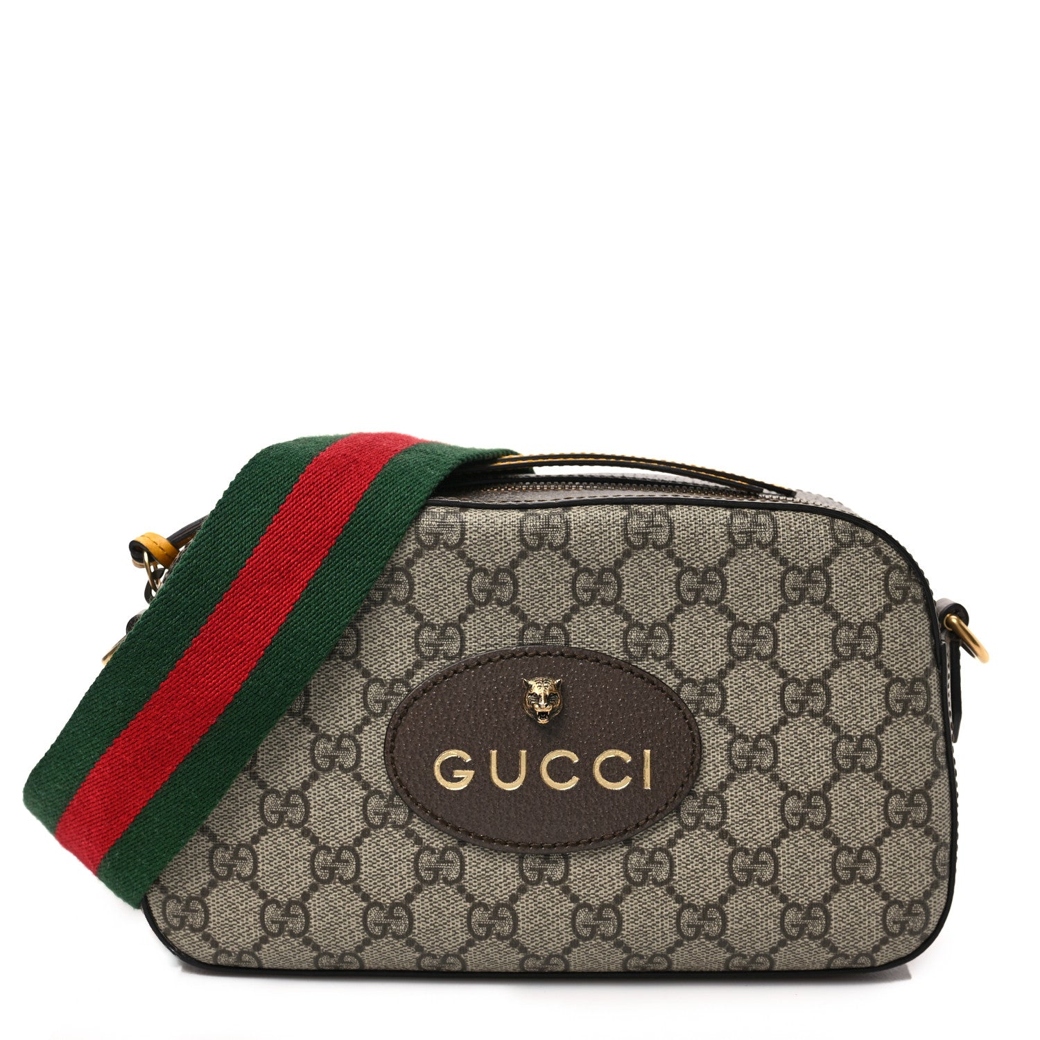Gucci GG Supreme Monogram Web Neo Vintage Shoulder Bag Beige New Acero Crop 1 of 9