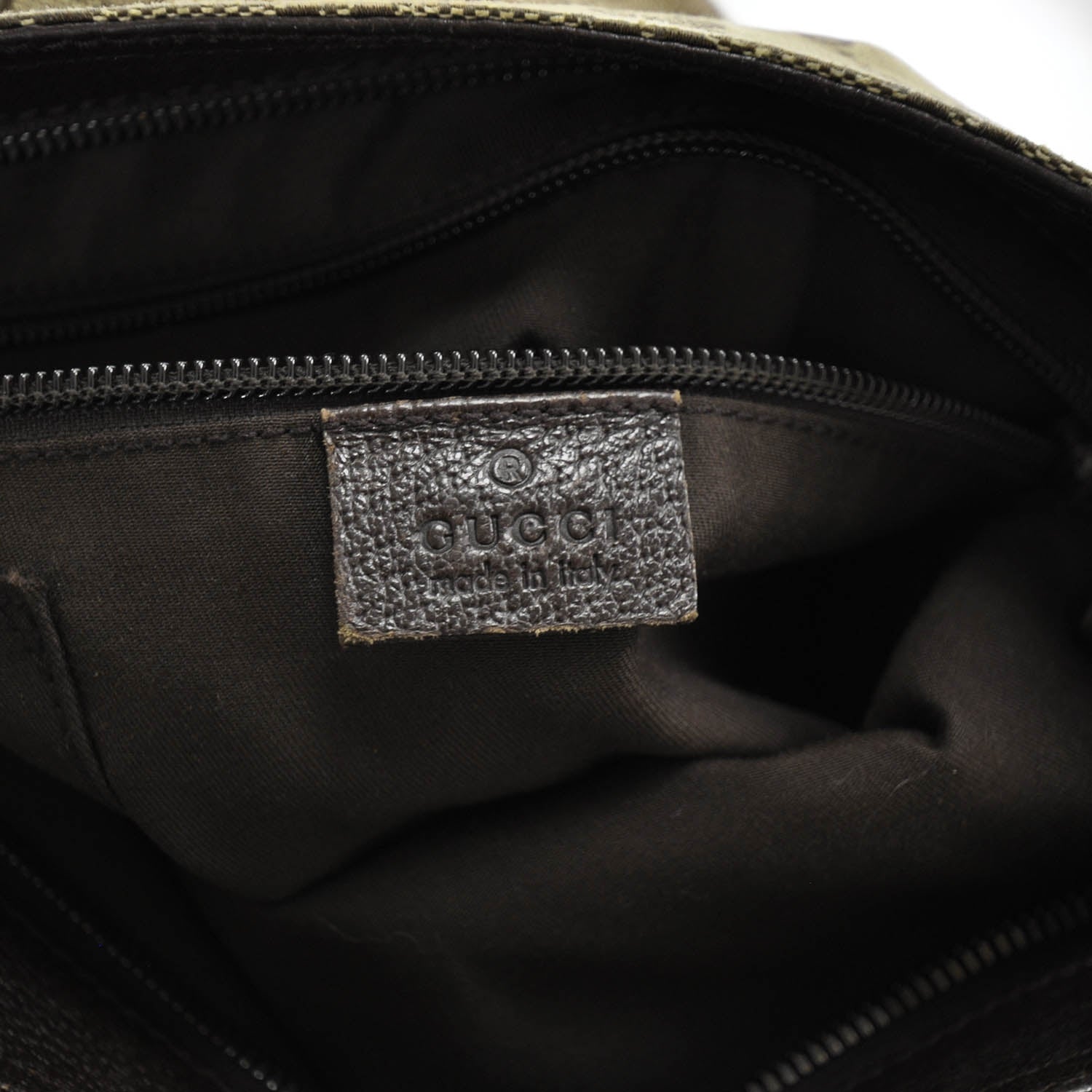 Gucci Monogram Web Medium Double Pocket Messenger Bag Dark Brown 7 of 9