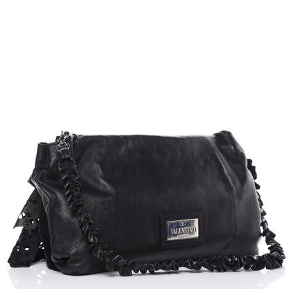 Valentino Garavani Lambskin Laser Cut Laceland Shoulder Bag Black 3 of 14