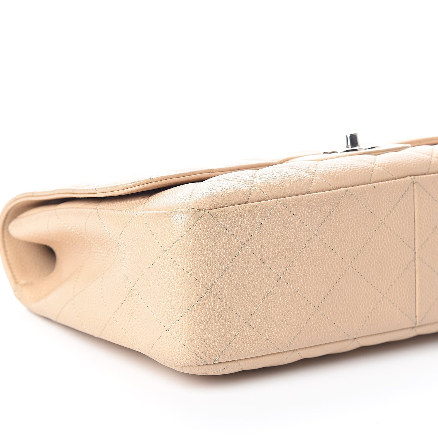 Chanel Caviar Quilted Jumbo Single Flap Beige Clair 9 of 12