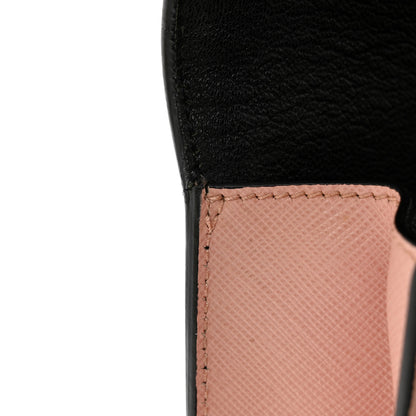 Prada Saffiano Lux Sound Clutch Pink Black 8 of 8