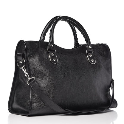 Balenciaga Chevre Silver Metallic Edge Hardware City Black 4 of 8