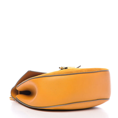 Chloe Suede Smooth Calfskin Drew Shoulder Bag Dark Ochre 4 of 12