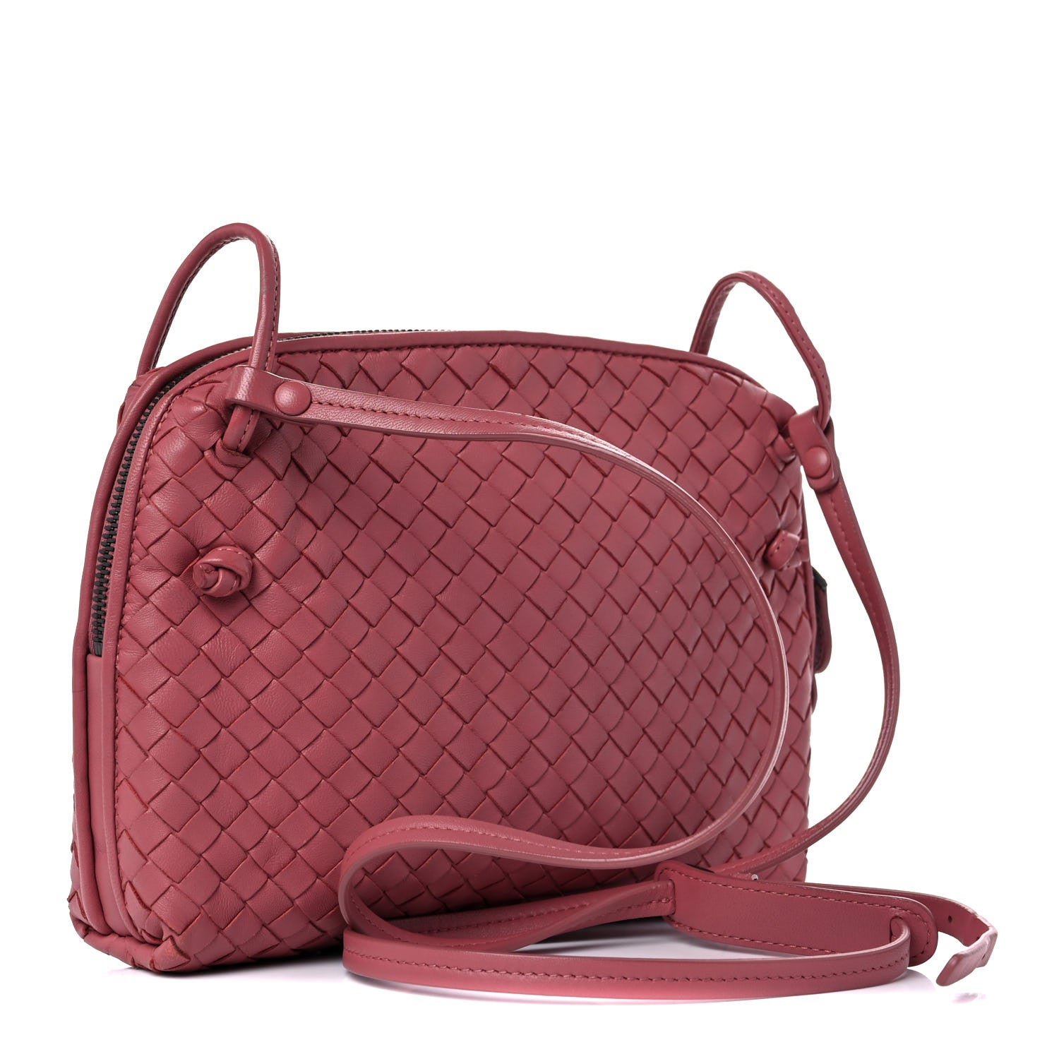 Bottega Veneta Nappa Intrecciato Nodini Crossbody Messenger Rose Pink 4 of 16
