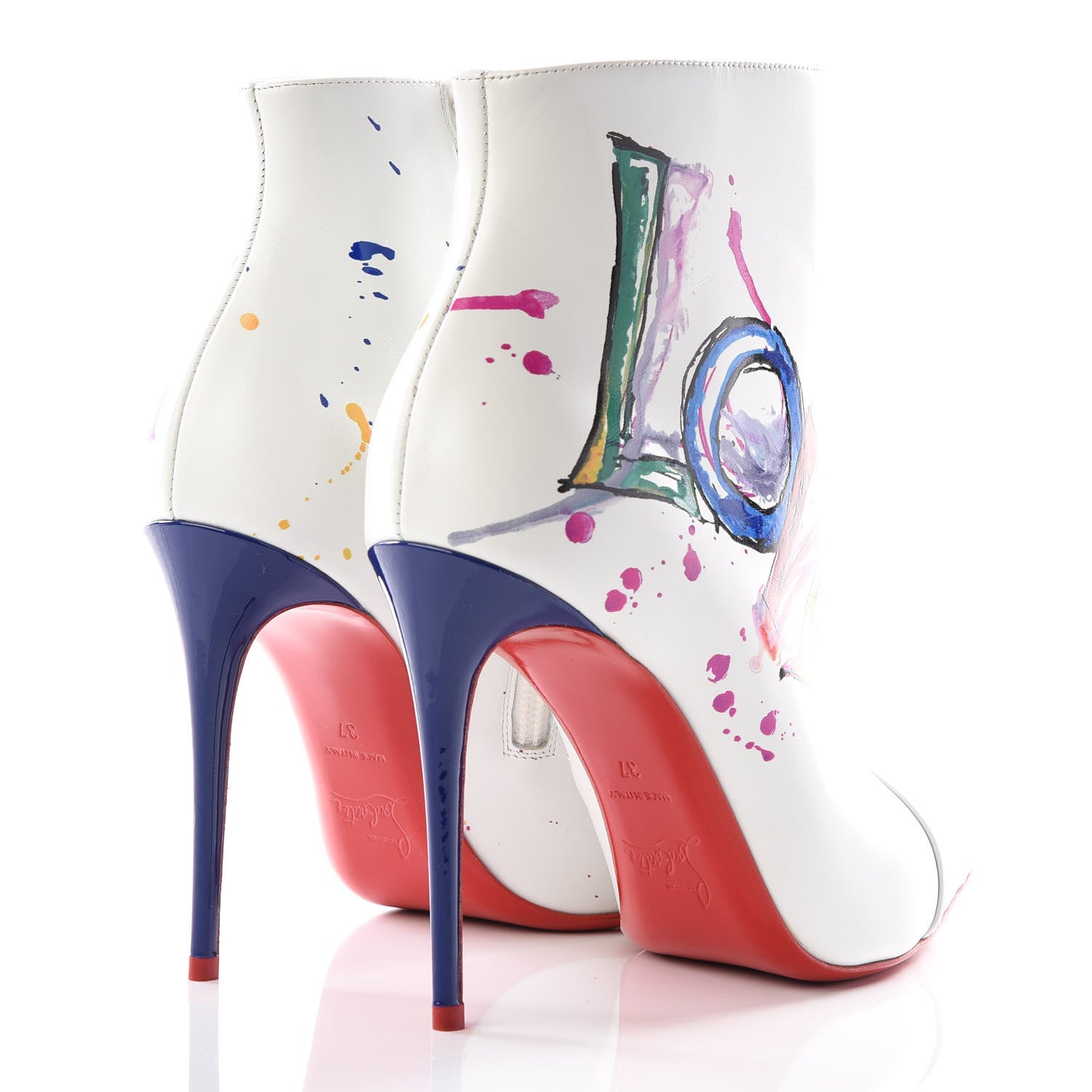 Christian Louboutin Calfskin In Love 100 Booties 37 White 4 of 8