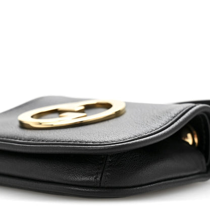 Gucci Roxy Calfskin Blondie Card Case Wallet with Strap Black 10 of 11