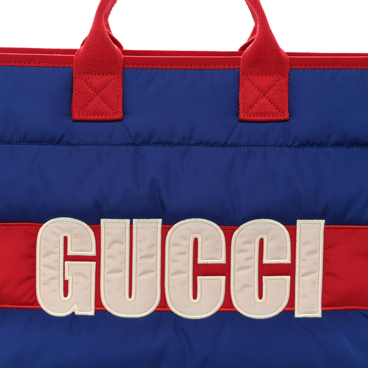 Nylon Embroidered Childrens Tote Red Blue