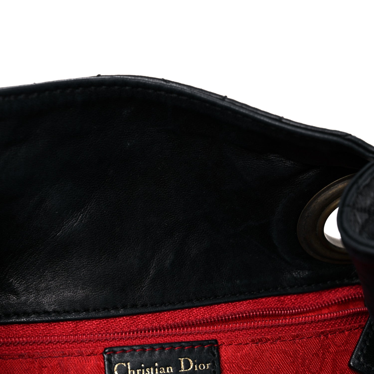 Christian Dior Lambskin Cannage Flap Shoulder Bag Black 17 of 29