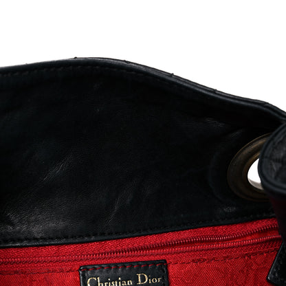 Christian Dior Lambskin Cannage Flap Shoulder Bag Black 17 of 29