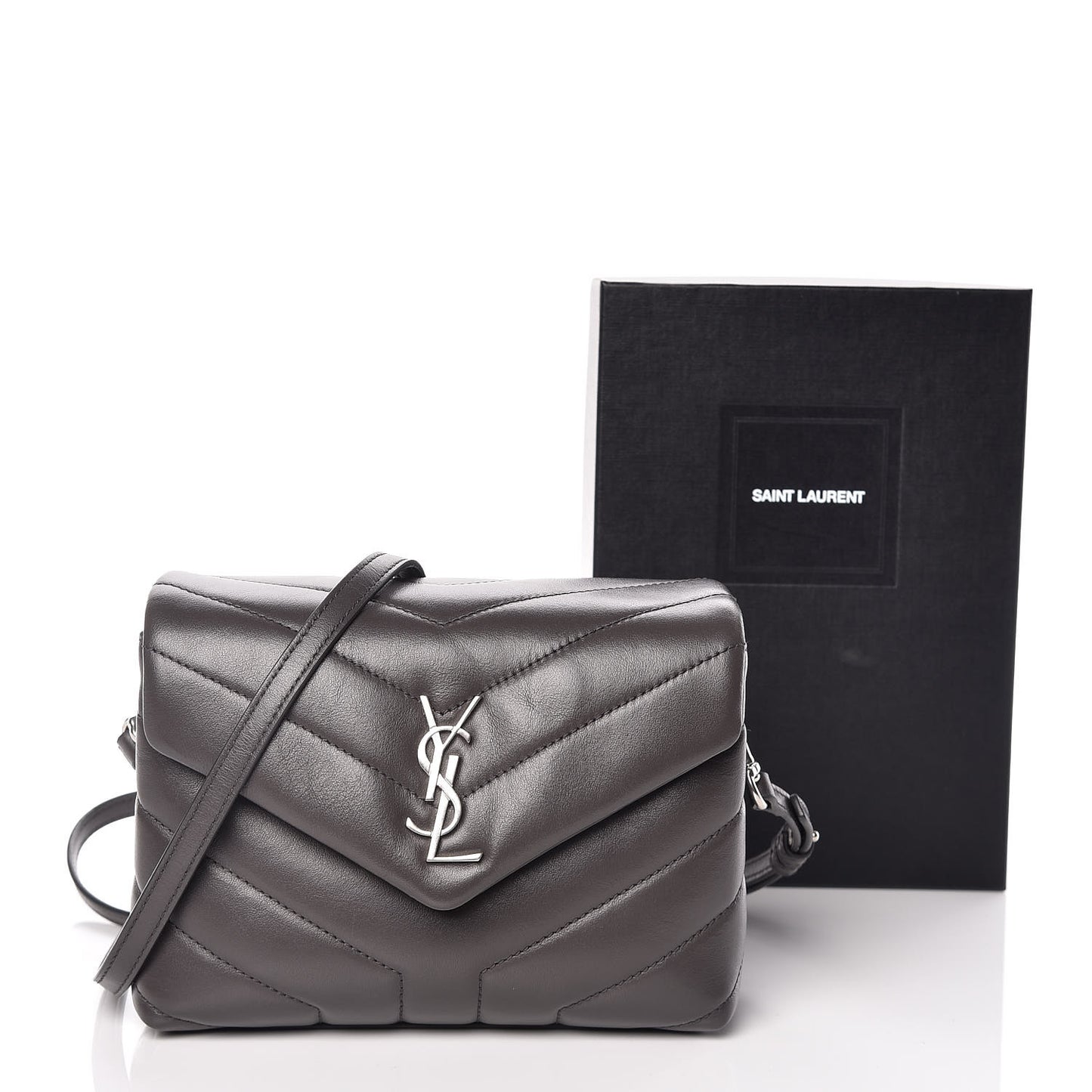 Calfskin Y Quilted Monogram Toy Loulou Crossbody Bag Asphalt