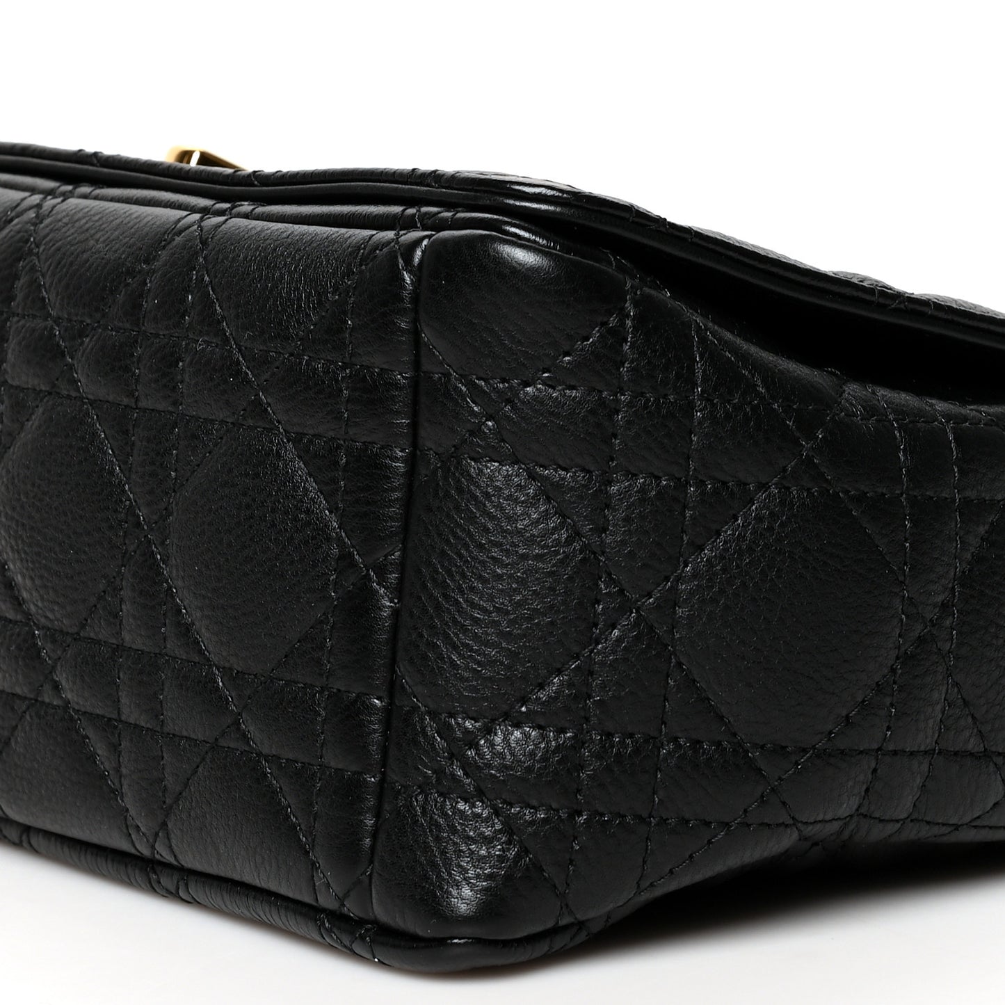 Calfskin Cannage Medium Caro Bag Black