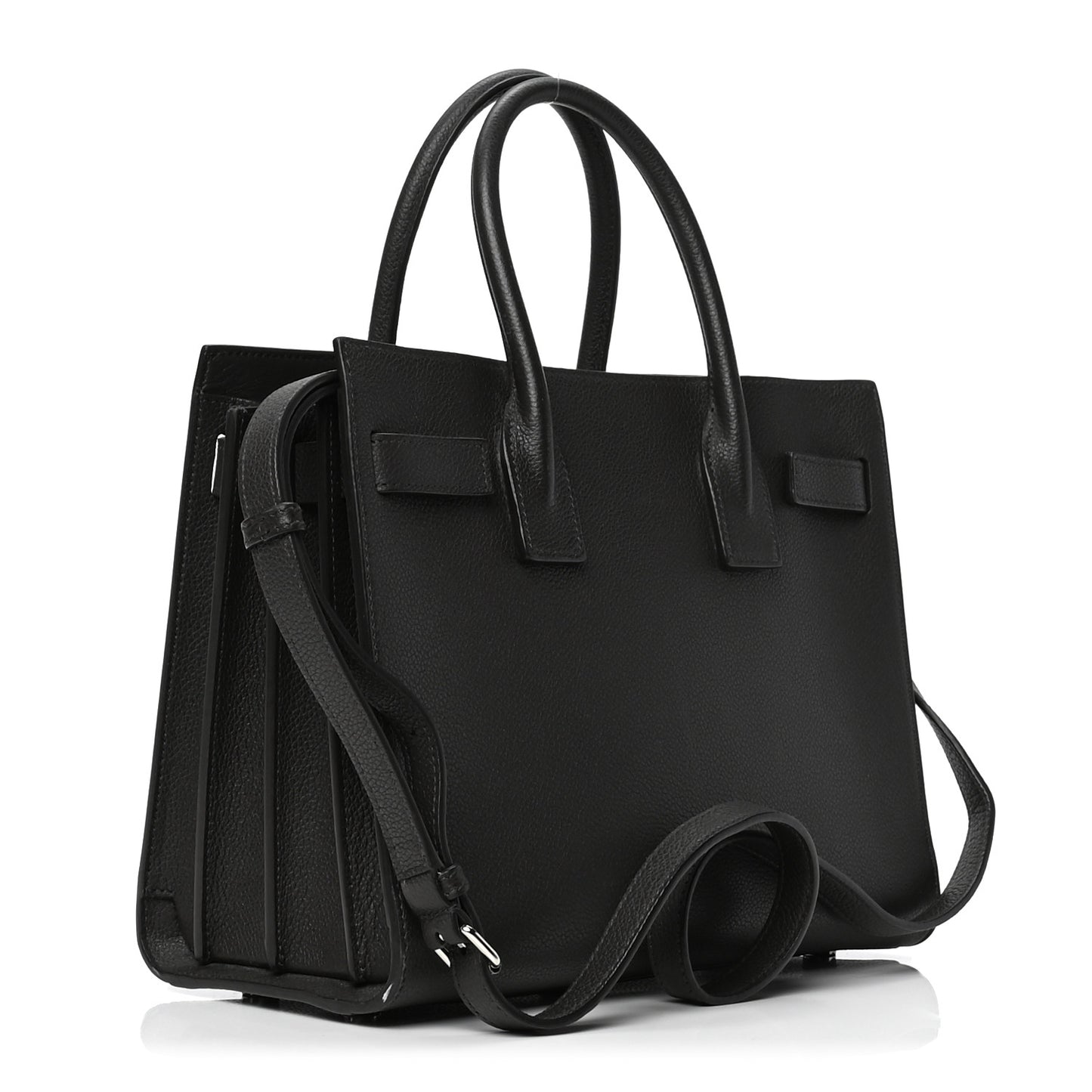 Grained Calfskin Baby Sac De Jour Coal