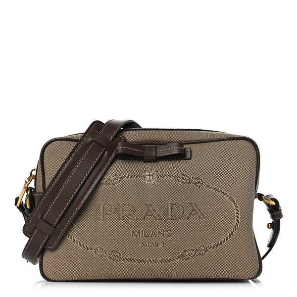 Prada Jacquard Logo Camera Bag Corda Bruciato 1170586 – FASHIONPHILE