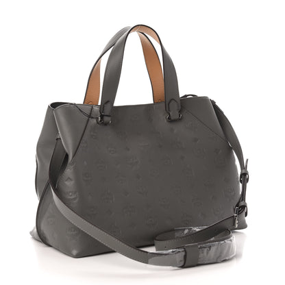 MCM Calfskin Ottomar Monogram Large Essential Tote Charcoal 4 of 12