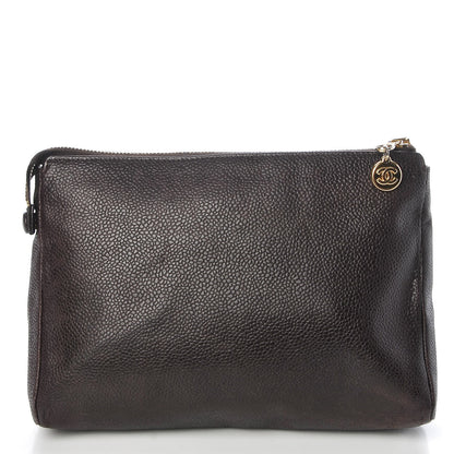 Chanel Caviar Timeless CC Cosmetic Pouch Brown 17 of 17