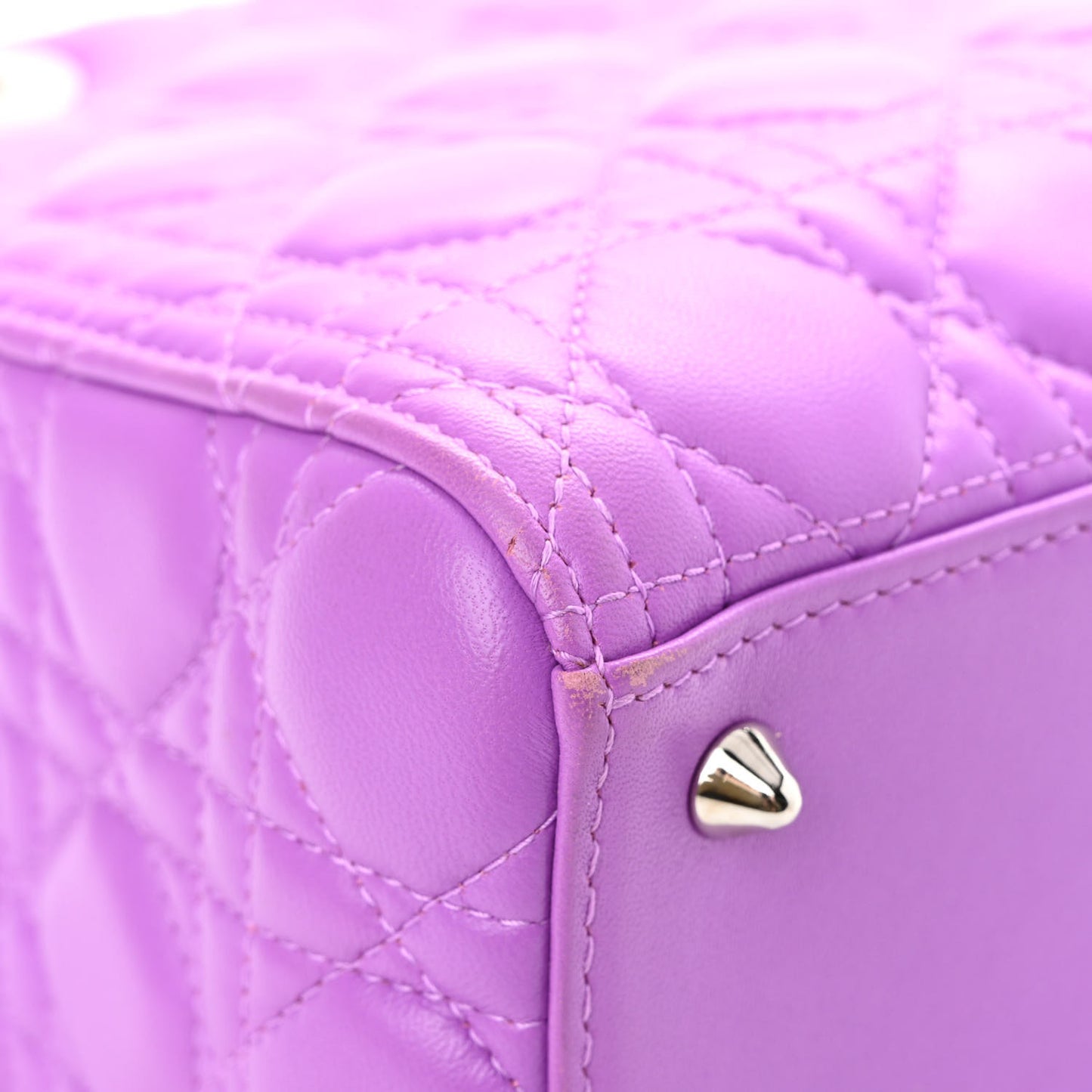 Lambskin Cannage Medium Lady Dior Purple