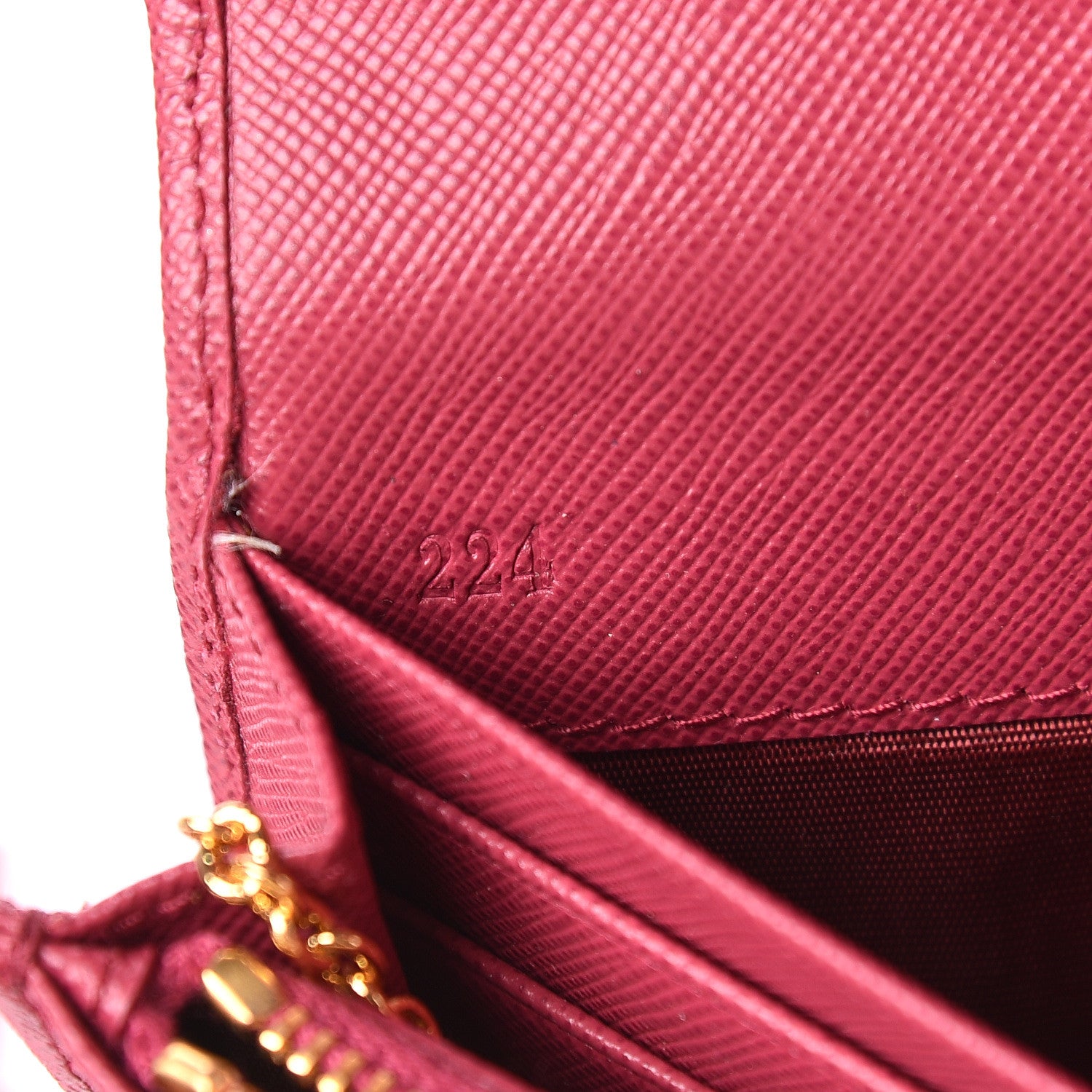 Prada Saffiano Metal Wallet Ibisco 7 of 11