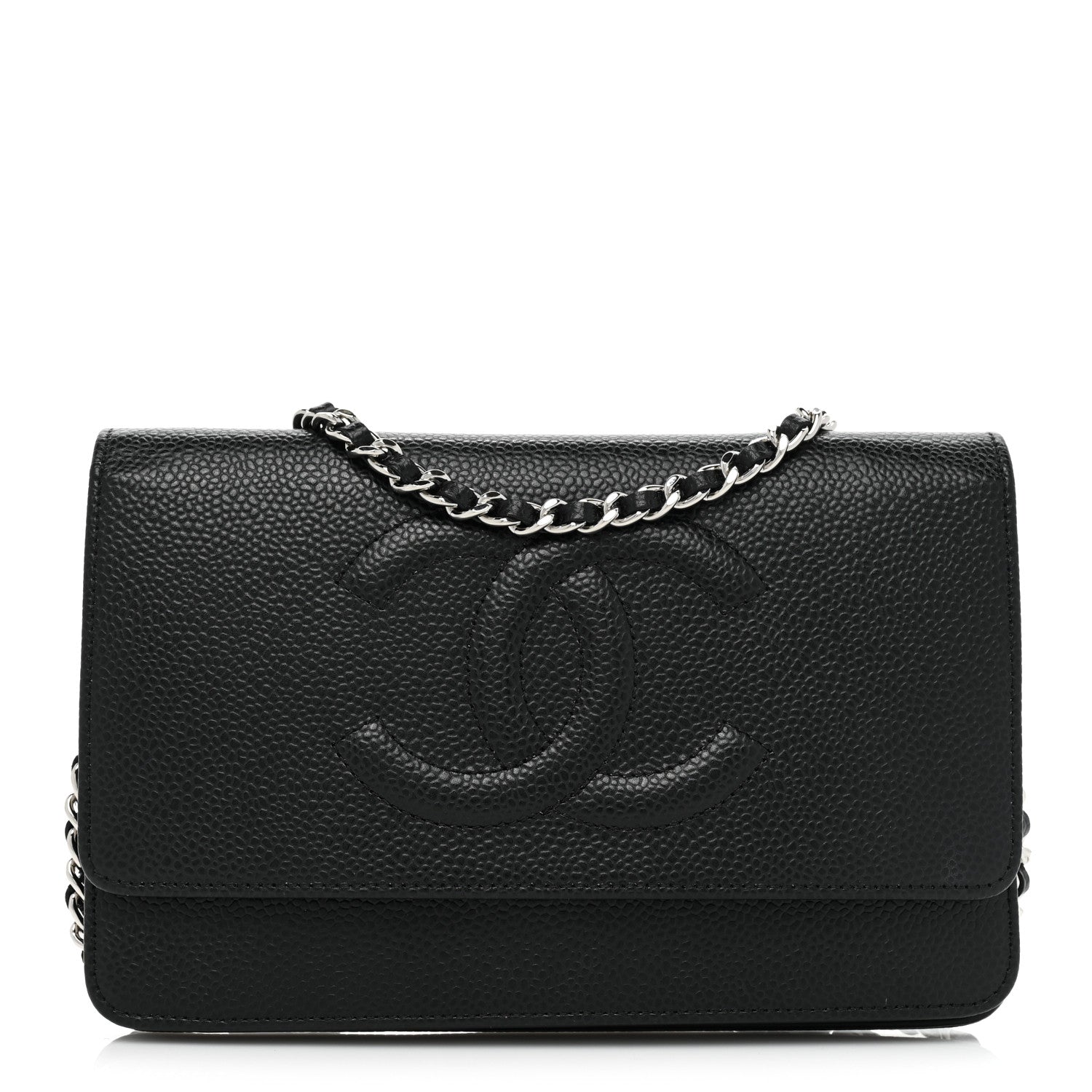 Chanel Caviar Timeless CC Wallet On Chain WOC Black 1 of 12