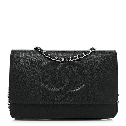 Chanel Caviar Timeless CC Wallet On Chain WOC Black 1 of 12