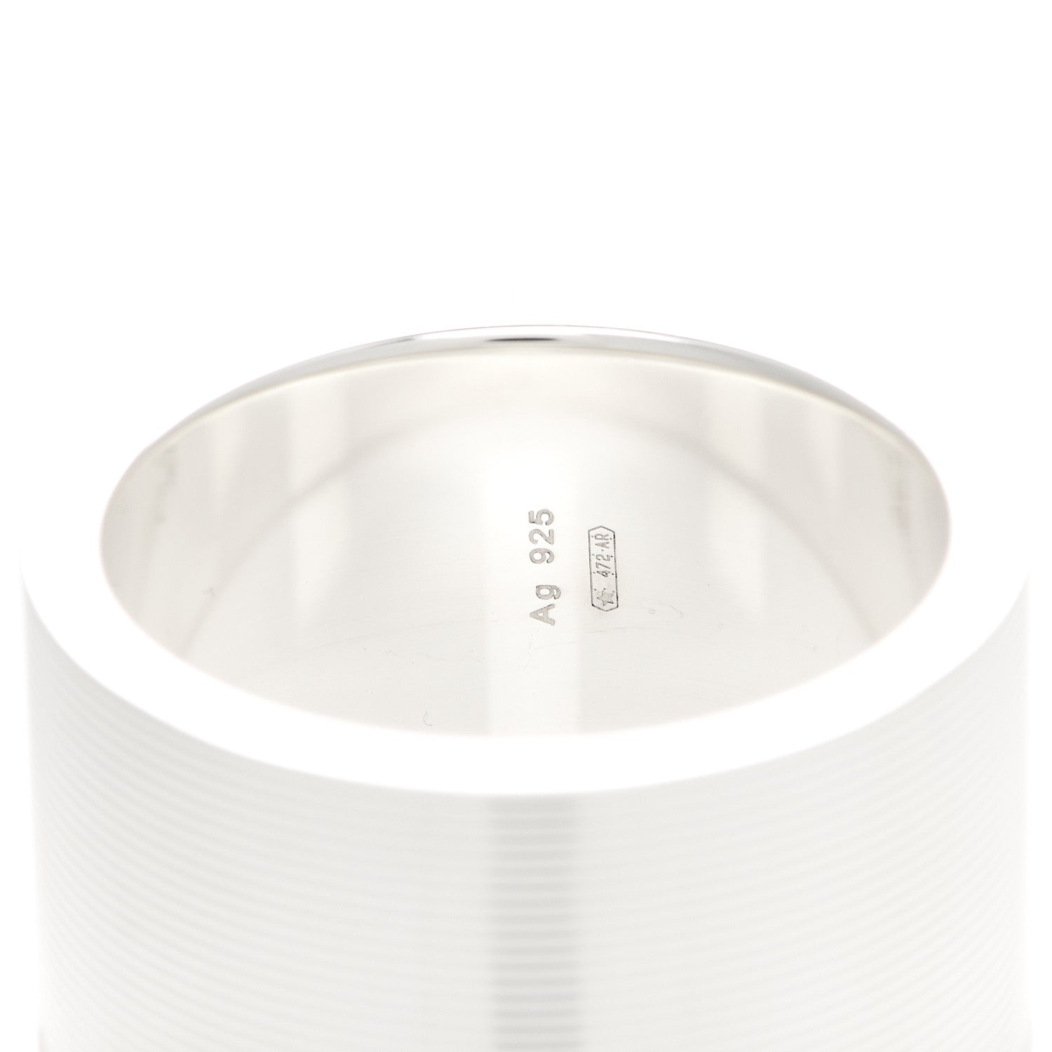 Gucci Sterling Silver 12mm Signature Band Ring 57 8 4 of 5