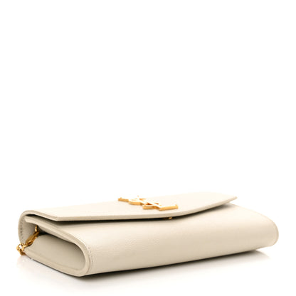 Saint Laurent Grain De Poudre Monogram Uptown Chain Wallet Crema Soft 4 of 12