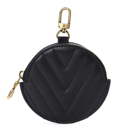 Louis Vuitton Calfskin New Wave Multi Pochette Round Coin Purse Black 1 of 7