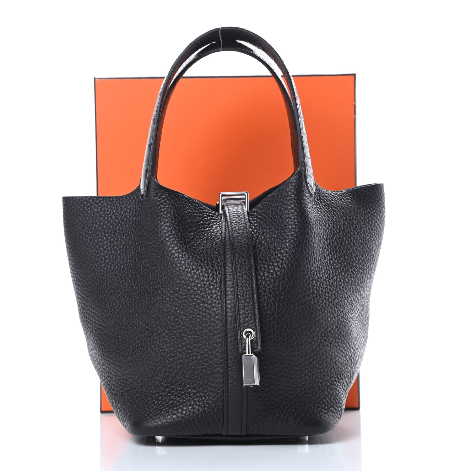 Hermes Taurillon Clemence Matte Alligator Picotin Lock Touch 18 PM Black 11 of 11