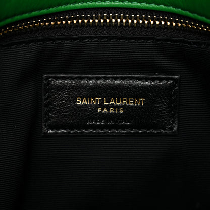 Saint Laurent Lambskin Quilted Medium Loulou Puffer Monogram Chain Satchel New Vert Praire 6 of 10