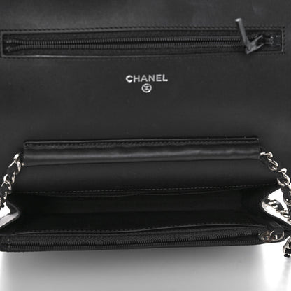 Chanel Patent Calfskin Quilted Reissue Wallet On Chain WOC Black 5 of 11
