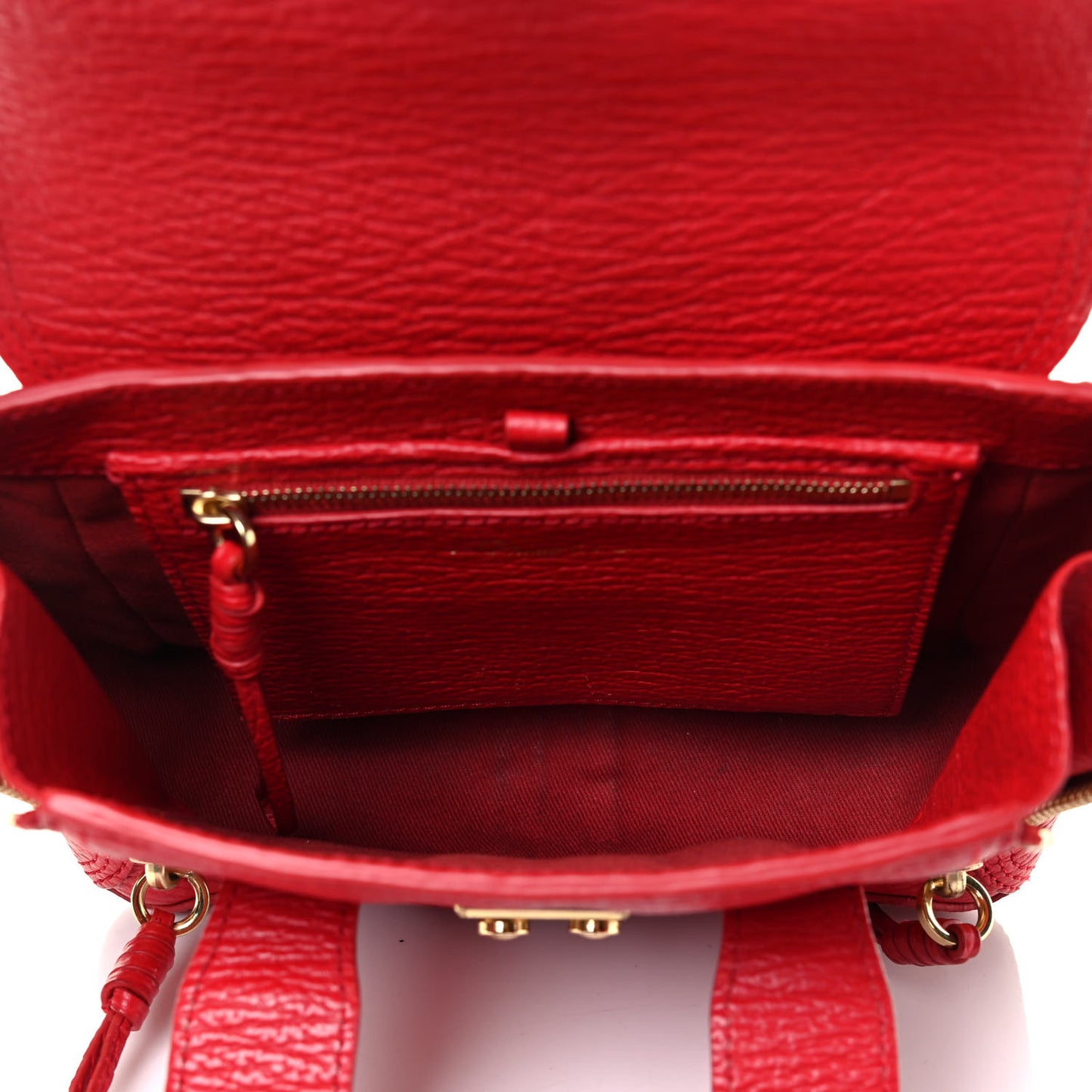 Textured Calfskin Mini Pashli Satchel Red