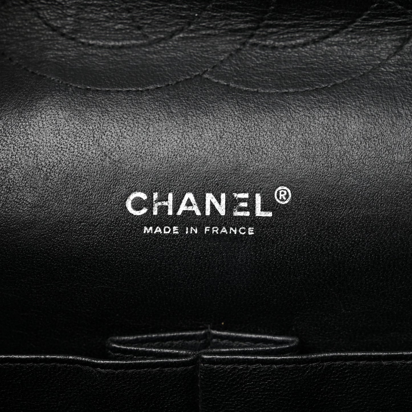 Patent Quilted Maxi Double Flap Black